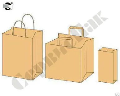 фото Пакеты бумажные крафт фасовочные, с плоскими и кручеными ручками