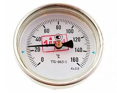 фото Термометр биметаллический ТБ-63 (осевой) 100 мм от 0 до +120 гр . С