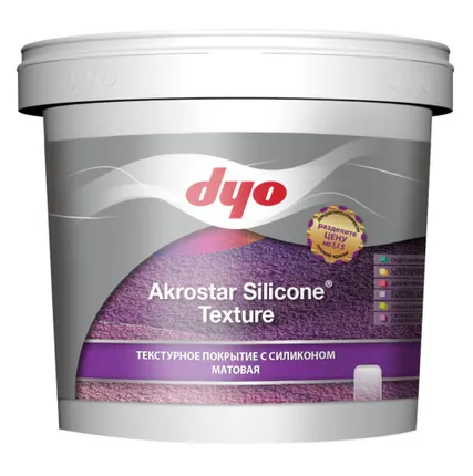 Фото №1 Краска фасадная текстурная силиконовая Akrostar Texture silicone DYO бесцветная база C 20кг