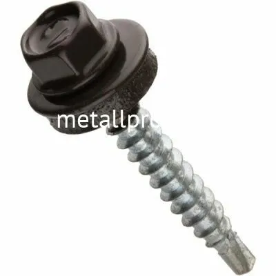 Фото №0 Саморез кровельный темно-коричневый ral 8017 4,8x29 (упаковка) 4000 шт