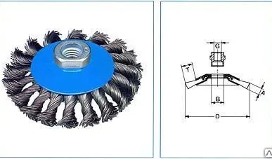 фото Конические щётки жгутовая проволока резьба или для УШМ Osborn PRO