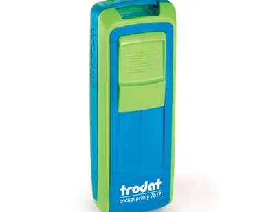 фото Печати-С 9512 TRODAT POCKET PRINTY КАРМАННЫЙ ШТАМП 47х18мм (Синий/зеленое яблоко, Синий)
