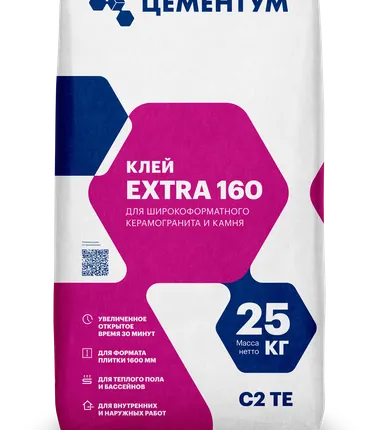 Фото №0 Клей для камня и керамогранита Extra 160 Цементум 25кг