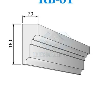 фото Фасадные венчающие карнизы из пенопласта (пенополистирола) КВ-01 ПСБ-С-25Ф