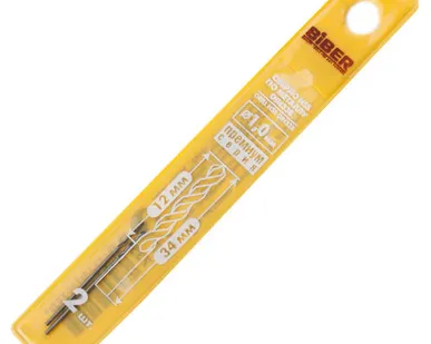 фото Сверло по металлу BIBER, HSS Премиум, 1.0мм (уп.2шт)