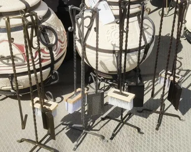 фото Набор для камина на стойке (3пред) щетка медь