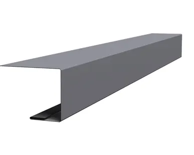 фото Планка завершающая фальц 0,45 PE с пленкой RAL 7004 сигнальный серый