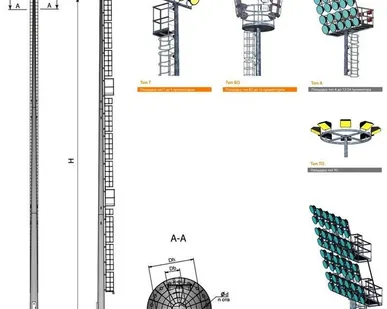 фото Опора высокомачтовая со стационарной площадкой ВС-20-Во/16-II