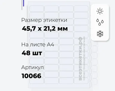 фото Всепогодные Прозрачные этикетки из полиэстера 10969 APLI