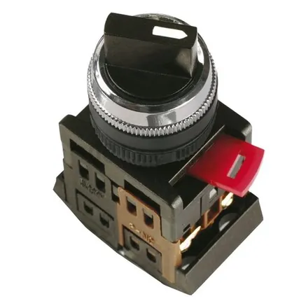 Фото №0 Переключатель АС-22 на 2 фиксир.положения I-O 1з+1р ИЭК (BSW10-AC-2-K02)