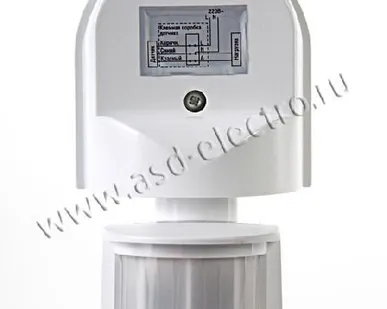 фото Датчик движения инфракрасный ДД-008-W 1200Вт 180 гр.12м IP44 белый ASD