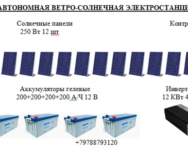 фото АВТОНОМНАЯ ЭЛЕКТРОСТАНЦИЯ 1500 КВт*час/мес.