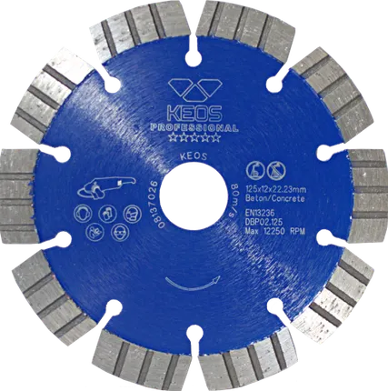 Фото №0 Диск алмазный KEOS Professional сегментный (бетон) 125мм/22,23 (DBP02.125)