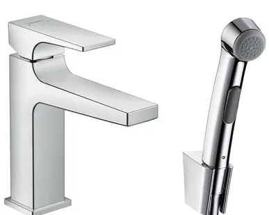 фото Смеситель для раковины Hansgrohe Metropol 110 32522000 с гигиеническим душем