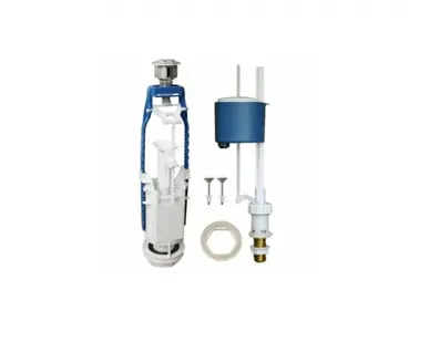 фото Набор арматуры УКЛАД для сливного бачка с нижней подводкой 1/2" н.р., двухрежимная хромированная кнопка, латунный штуцер