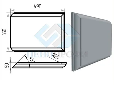 фото Фасадные рустовые камни из пенопласта (пенополистирола) боссажи РК-03 ПСБ-С-25Ф