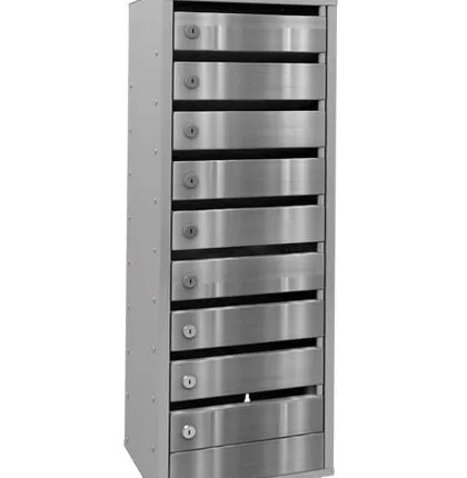 Фото №0 Почтовый ящик "ПРЕСТИЖ" 9 секций с дверцами из нержавеющей стали