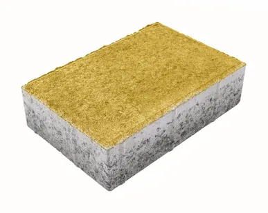 фото Тротуарная плитка Берит Прямоугольник Желтая 300х200х80 на сером цементе