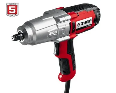 фото Ударный гайковерт электрический Зубр ГС-300 К, 300 Нм, 350 Вт, 1/2", реверс, провод 5 м, кейс