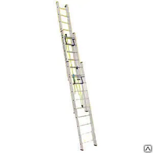 фото Лестница трехсекционная с канатной тягой 3320, 3х20 ступеней, мах Н=14,64м