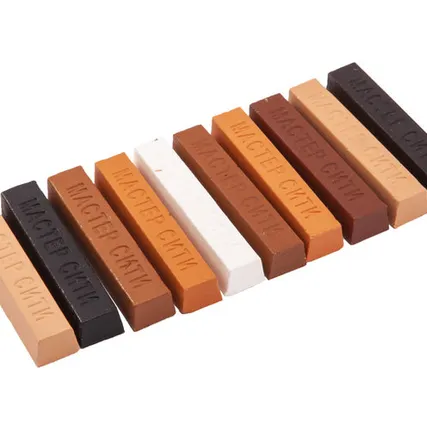 Фото №0 Воск мебельный 10-цветов твёрдый (набор 10 шт) Мастер Сити