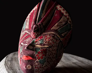 фото Маска "Павлин" на богатство, красная, 29см*20,5см,Chateau Collection CC-MASK-PR