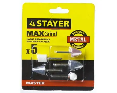 фото НаборSTAYER, Абразивные минишарошки-насадки для дрели,d6мм, 5 предм