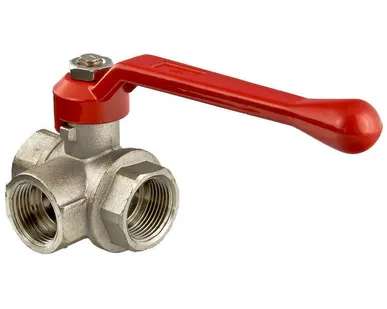 фото Кран шаровый бытовой VALTEC Кран шаровый трехходовой, тип T 1/2" вн.-вн.-вн