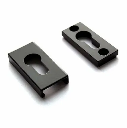 Фото №0 Накладка алюминиевая прямоугольная на профильный цилиндр Черный (RAL9005