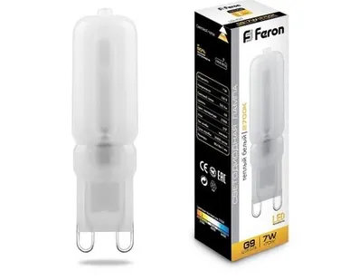фото Светодиодная лампа Feron 7W 520Lm 2700K G9 25755