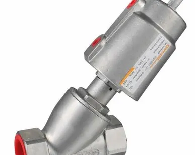 фото Седельный наклонный клапан с пневмоуправлением PNVR одностороннего действия резьбовой AISI304