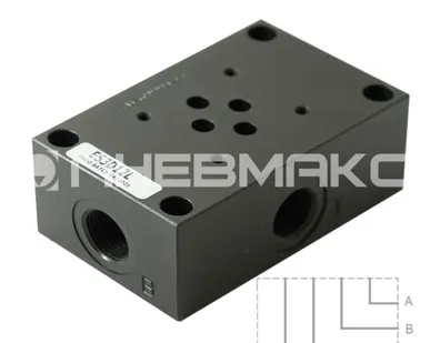 фото ES3D12L - Плита для распределителей и клапанов, CETOP 03, P-A-B-Т=G1/2" сбоку по 4-м сторонам