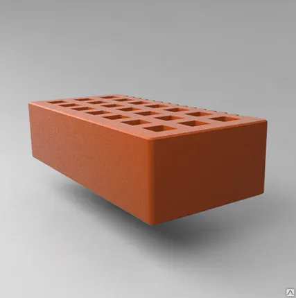 Фото №0 Кирпич керамический лицевой пустотелый с фаской̆ 1 НФ красный гладкий