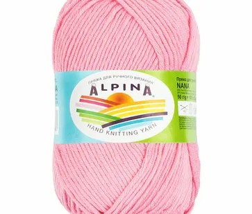 фото Пряжа ALPINA "NANA" 70% хлопок, 30% полиамид 50 г 105 м №03 розовый