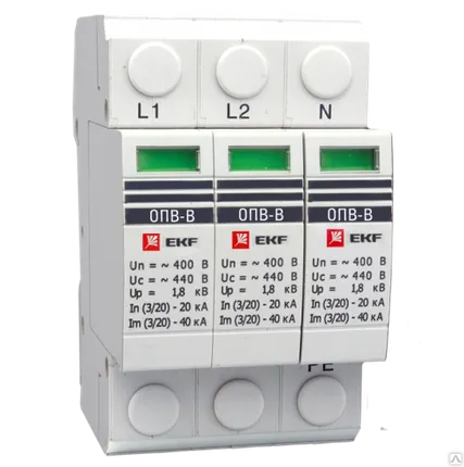 Фото №0 ОПВ-B/3P In 30кА 400В (с сигнализацией) EKF PROxima