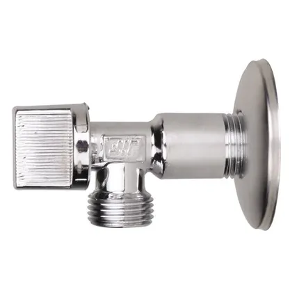 Фото №0 Кран шаровый угловой 1/2*1/2 н/н хром