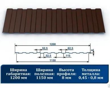 фото Профнастил С-8 8017 шоколадно-коричневый
