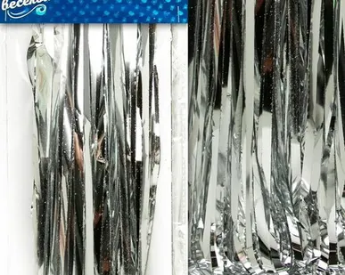 фото Занавес Дождик, Серебро, 100*200 см