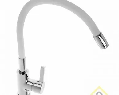 фото Смеситель д/кухни ACCOONA A9890G с силик. изливом белый Латунь