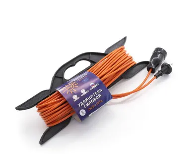 фото Удлинитель силовой на каркасе без заземления, 1 розетка, ПВС 2х0,75мм2, 6А, 1,3кВт, 20 метров