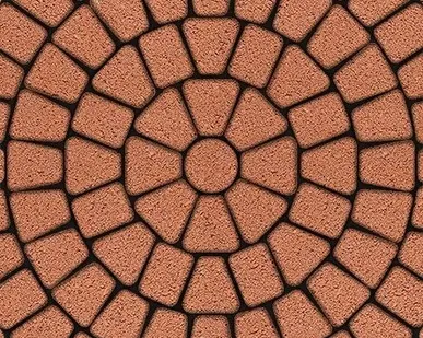 фото Тротуарная плитка Выбор Классико Гранит 60 мм 3 камня круговая Оранжевая
