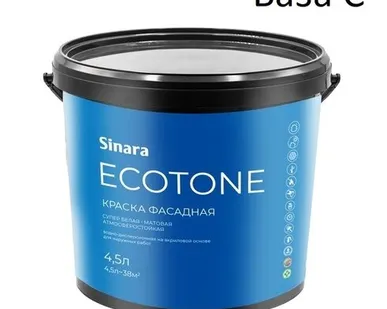 фото Sinara Краска в/д ECOTONE Фасадная акрил.прозрачная мат.базаС 4,5л