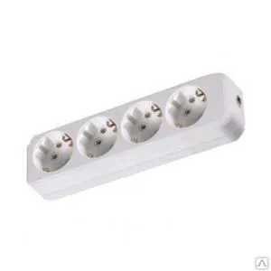 фото Колодка TDM 4 розетки 2П+З 16А 250В, белая