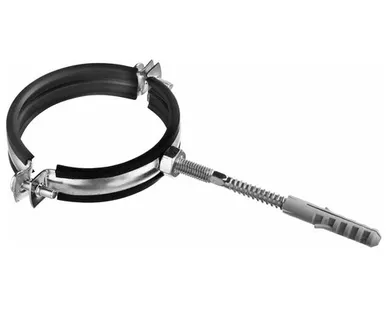 фото Хомут 4" с резиновым уплотнителем (Д 110) (болт+дюбель) металл