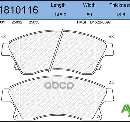 Фото №0 Колодка Тормозная 1431.12 Aywiparts Aw1810116 Передние AYWIparts арт. AW1810116
