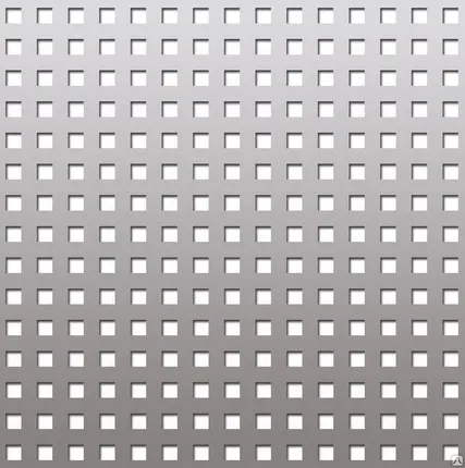 Фото №0 Лист со смещенными рядами квадратных отверстий 0,6мм