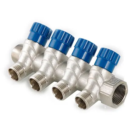 Фото №0 Коллектор с регулировочными вентилями 3/4"*1/2", 4 выхода