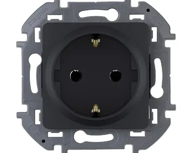 фото Inspiria Механизм розетки 1-м СП 16А IP20 250В 2P+E немецк.стандарт антрацит Leg 673723 Inspiria