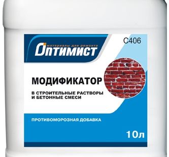 фото ОПТИМИСТ модификатор 10 л «Противоморозная добавка» в строительные растворы