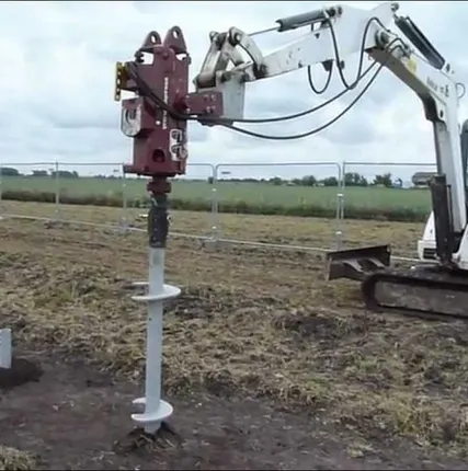 Фото №0 Установка винтовых свай для фундамента